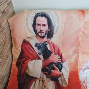Manta Estampada - Keanu Reeves Sagrado con Perro